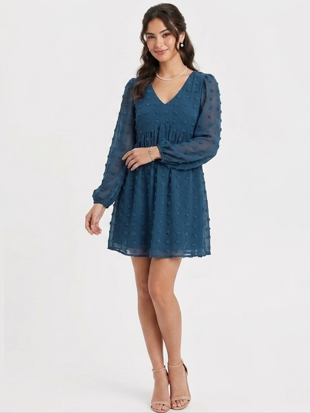 Vero Moda Blue Textured Mini Dress